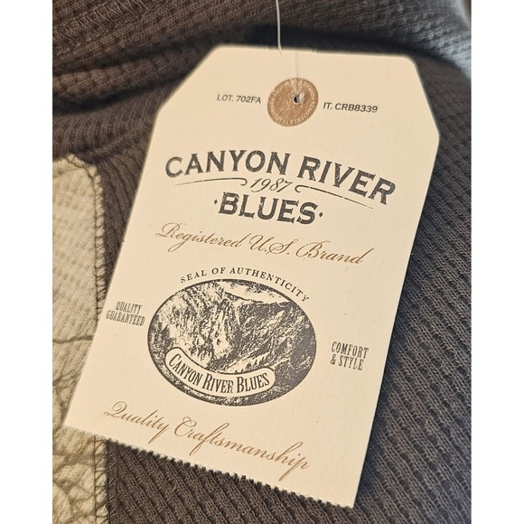 Canyon River Blues Boys SZ XL 18/20 Long Sleeve driftwood Htr Print Shirt - Picture 5 of 8